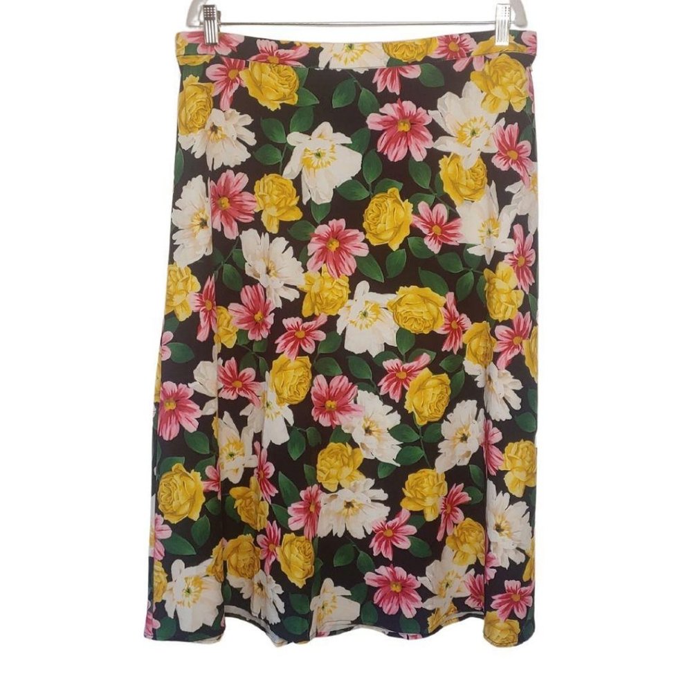 T. Tahari Floral Midi Skirt